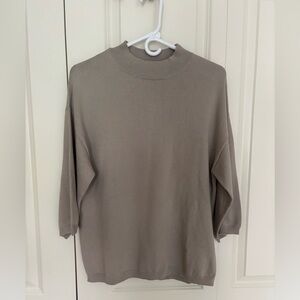OAK + FORT Taupe Mock Neck Sweater